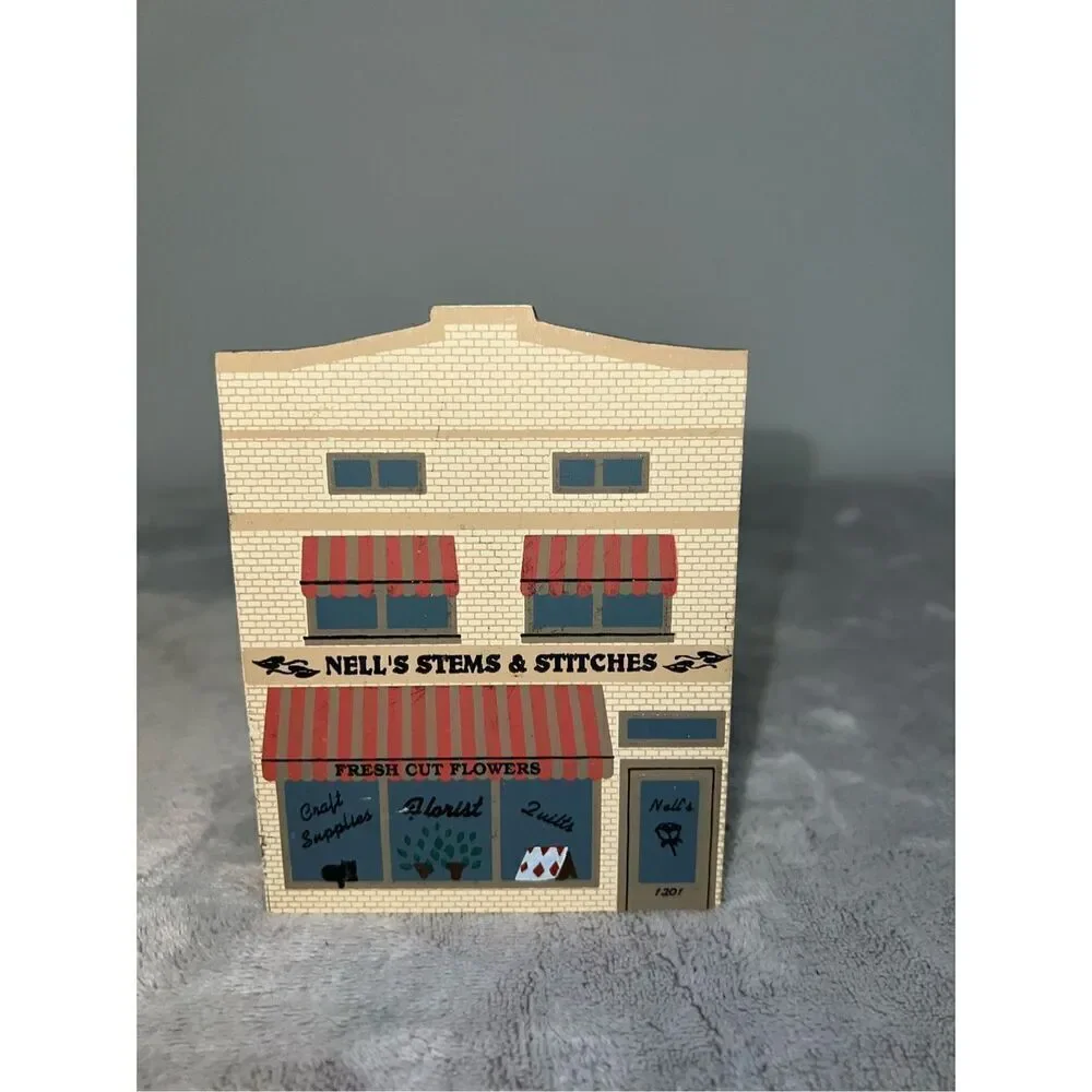 The Cats Meow 1990 Nell's Stems & Stitches Florist Village Building